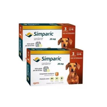 Imagem de 2 Antipulgas E Carrapatos Simparic 20Mg Cães 5,1 A 10Kg C/3 - Zoetis
