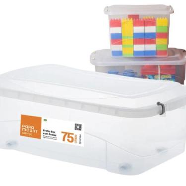 Imagem de Caixa Organizadora Plástica Pratic Box 150L Com Rodinha Para Manter It