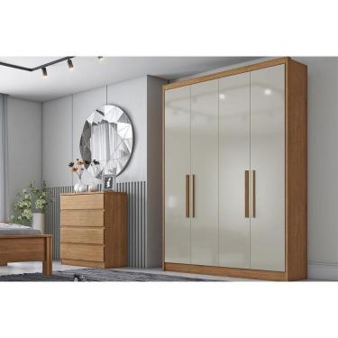 Imagem de Guarda Roupa 4 Portas E 3 Gavetas Moderni/sevilha Plus Cumaru/fendi 25 - Novo Horizonte
