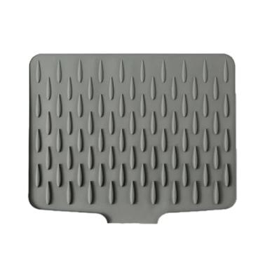 Imagem de Tapete de drenagem de pratos para balcão de cozinha, resistente ao calor, antiderrapante, almofada de silicone de secagem rápida | Tapete protetor de pia para panelas, tigelas e utensílios, prevenção