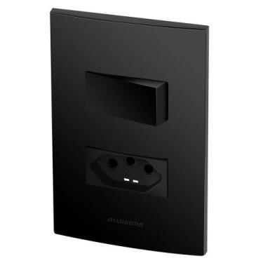 Imagem de Conjunto 1 Simples + 1 Tomada 20A - Inova Preto Fosco - Alumbra