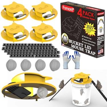 Imagem de Fomont 2025 Nova tampa de balde atualizada armadilha de rato - gaiola de isca de metal - reposição automática - ajuste de balde de 5 galões - Humane-Indoor Outdoor-Rat Trap