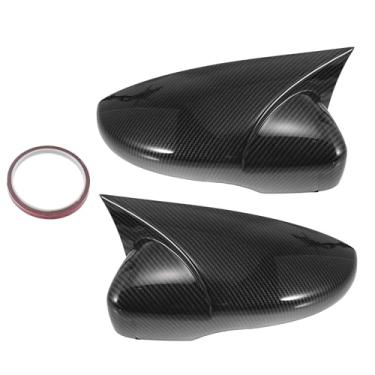 Imagem de X AUTOHAUX Par de tampa do espelho do lado do passageiro do motorista do carro com sobreposição de fibra de carbono preta para Volkswagen Golf 2009-2013 Capas de proteção de espelho acabamentos