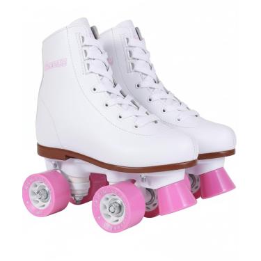 Imagem de Chicago Skates Patins clássicos para meninas – Quadriciclos brancos – Tamanho juvenil 4 (CRS190004)
