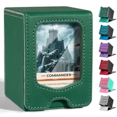 Imagem de Fabmaker Deck Box for MTG Commander, (patent Pending) Magnetic Trading Card Storage Box with Commander Display, Fits 100 Double-Sleeved Cards, Card Box Compatible for Magic the Gathering, TCG, CCG