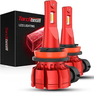 Imagem de Torchbeam H11/H8/H16 Farol de neblina, alta potência 6000K xenon branco super brilhante H8 H16 H9 lâmpadas de neblina sem polaridade IP67 impermeável, pacote com 2