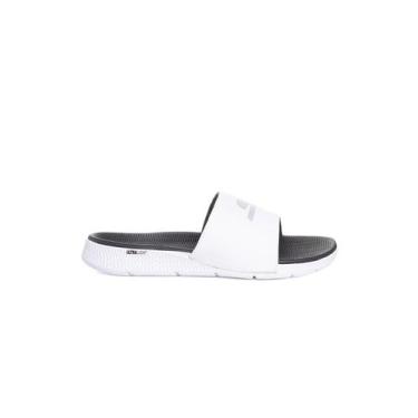 Imagem de Chinelo Slide Skechers Goga Mat 229030 Branco/Preto, 41