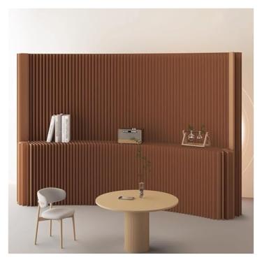 Imagem de Room divider Divisórias de papel com prateleiras de armazenamento, biombo decorativo dobrável, cenário para casamento no escritório(4-5MX2.4M)