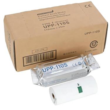 Imagem de UPP-110S Tipo I Filme de papel de ultrassom térmico de vídeo preto e branco 10 rolos, substituição para Sony Upp-110s, 110 mm x 20 m