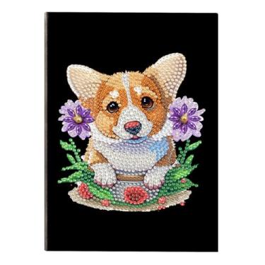 Imagem de MaiYiYi 5D Dog Notebook Diamond Painting Kit Cute Dog Diary Book Diamond Art Pet Dog Notepad Diamond Painting by Numbers for Study Home Office Art Drawing (20X14 CM)