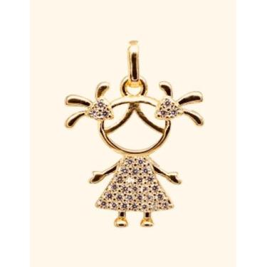 Imagem de Pingente Menino 22mm E Menina 17mm Zirconia Cravejada - Ancia Jias e S