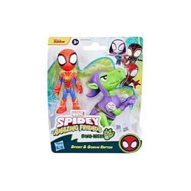 Imagem de Marvel, Conjunto Action Figure, Homem-Aranha, Spidey and His Amazing Friends, Dino-Webs - Figuras Spidey e Duenderaptor Articuladas com 10 cm - A partir de 3 Anos