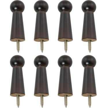 Imagem de ZCZQC 8 peças ganchos espirais para entrada de madeira para toalheiros 18 x 50 mm, inclui parafusos M4 para pendurar chapéus, mochilas, jaquetas, cintos, bolsas, chaveiros