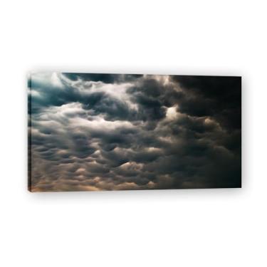 Imagem de Aglomerados de nuvens escuras, foto real, cidade, mar, neve, vale, pastagem, rio, pôr do sol, nascer do sol, impressão em tela, decoração de parede 20 x 36 cm emoldurada