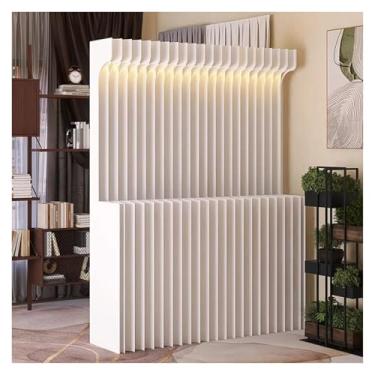 Imagem de Room divider Divisórias modernas com prateleiras de armazenamento podem emitir luz, tela de papel com partição de privacidade móvel independente(5X1.8M/16.4X5.9FT)