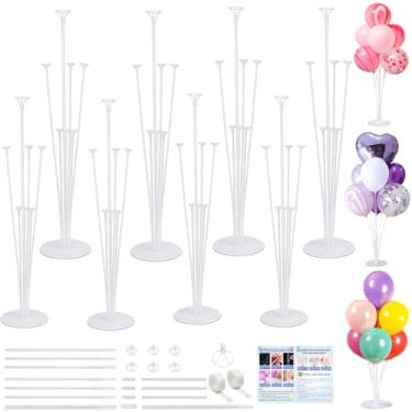 Imagem de 8 Pack Balloon Stand Kits, Fenxyo Balloon Sticks Holder with Base for Table Graduation Birthday, Balloon Sticks Holder for Wedding Birthday Party Decoration, Clear