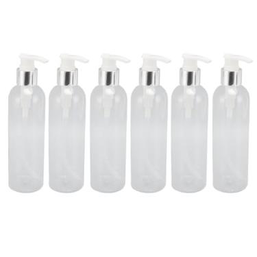 Imagem de Cryfokt Dispensador de Garrafas Com Bomba Recarregável de Plástico Transparente para óleos e Loções de Massagem, Resistente Ao Calor e Durável, Ideal para Uso Doméstico e Profissional, Pacote Com 6