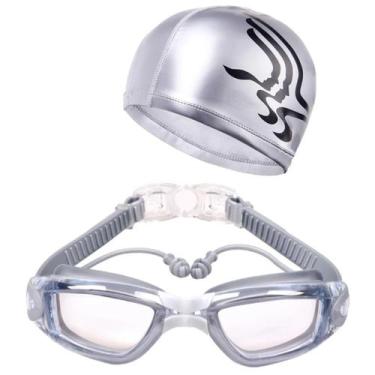 Imagem de Óculos Natação Mergulho Piscina Lentes Transparentes Touca - Hero Band