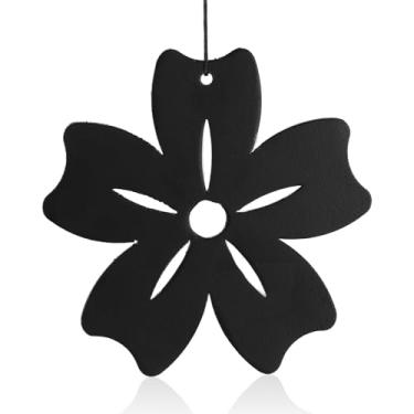 Imagem de Substituição Catavento Sinos, Carrilhão Vento Flor Metal Substituição com 5m Corda Nylon Peças Carrilhão Vento Acessório Reparo para Decoração ao Ar Livre (Preto)