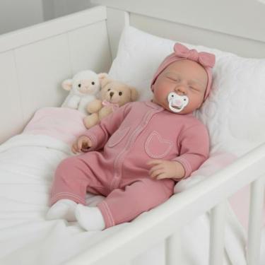 Imagem de Bebê Reborn Boneca Realista Livia Olhos Fechados Em Silicone Envio Ime