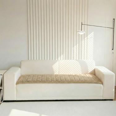 Imagem de Deisy Dee Capa protetora de sofá premium lavável e antiderrapante, protetor de móveis adequado para animais de estimação e crianças, capa de sofá reversível para poltrona, poltrona cáqui, 70 cm x 178