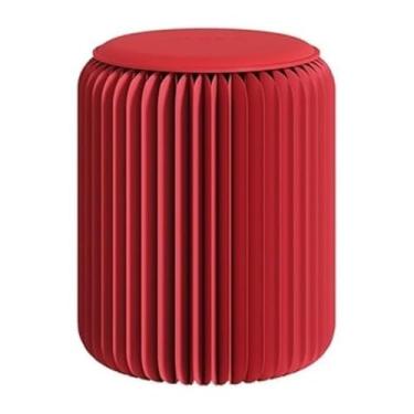 Imagem de Cadeiras Plegáveis Banqueta de Papel Plegável Portátil com Estrutura em Honecombo Baixa Multifuncional Redonda para Quarto e Sala Estar Design Estável