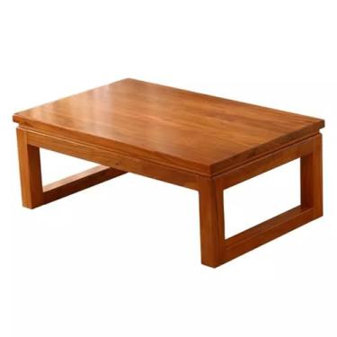 Imagem de AkosOL Mesa de centro para sala de estar, mesa de chá de madeira, mesa de jantar baixa, mesa de estudo, material de olmo, 70 x 45 x 30 cm