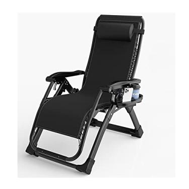 Imagem de ONDHGFBGB Espreguiçadeira ajustável para pátio, cadeiras de jardim, reclináveis, dobráveis com suporte de copo e travesseiro para uso ao ar livre, interior, quintal, praia, gramado, acampamento