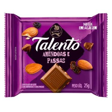 Imagem de Tablete Mini Chocolate ao Leite com Amêndoas e Passas 25g Talento - Ga