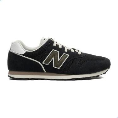 Imagem de Tênis Casual Masculino New Balance 373 V2 Retrô Preto Musgo, 44