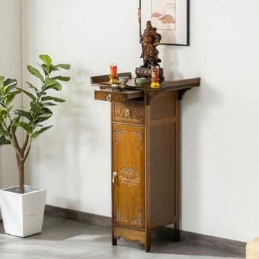 Imagem de Armário de altar de Buda - mesa de meditação com armazenamento, nicho de santuário chinês para sala de estar, quarto, escritório, banheiro - decoração zen, espaço espiritual, móveis de atenção plena