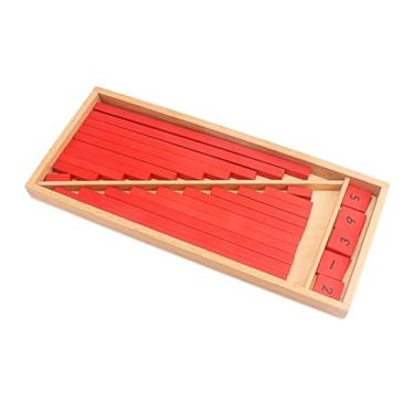 Imagem de HLS maoyi Brinquedo Educativo Montessori Madeira Barras Decimais Aprendizagem Matemática Educação Inicial para Crianças 3 aos 6 Anos,A