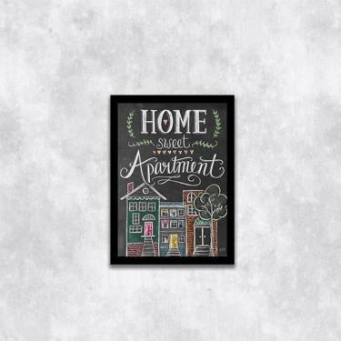 Imagem de Quadro Home Sweet Apartment 45X34Cm Com Vidro Moldura Preta