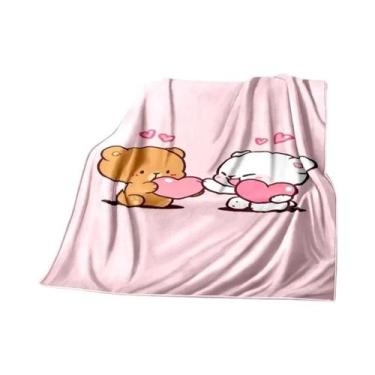 Imagem de Cobertor De Flanela Quente Para Crianças Com Estampa De Urso Em Desenh
