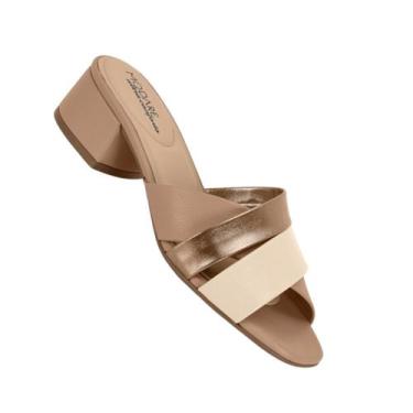 Imagem de Tamanco Feminino Modare Ortopedico Salto Bloco Baixo 7211107 Cor:Nude 