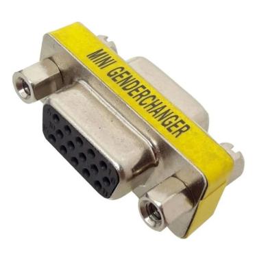 Imagem de Adaptador Vga 15p Femea X Vga 15p Femea - Emenda Cabo Vga