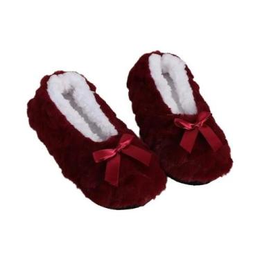 Imagem de Pantufas Femininas De Inverno Quentes E Macias, Antiderrapantes, Para 