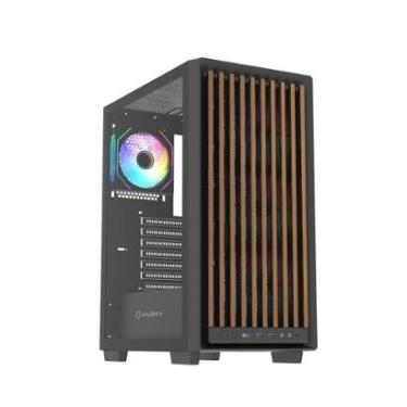 Imagem de Gabinete Gamer Husky Dome 600, Mid Tower, ATX, Lateral em Vidro, Frontal em Madeira Ripada-Unissex