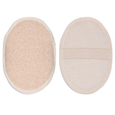 Imagem de Esponja Oval De Sisal C/ Tecido Toalha Para Banho Marco Boni, Bege
