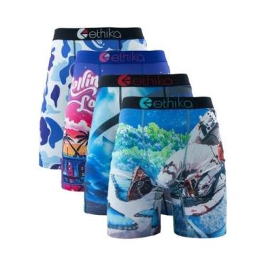 Imagem de Cuecas Boxer Respiráveis Para Homens Em Tamanho Plus, Conjunto De 4 Pe