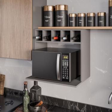 Imagem de Suporte para Microondas Lisa Grafite Maderatto Móveis