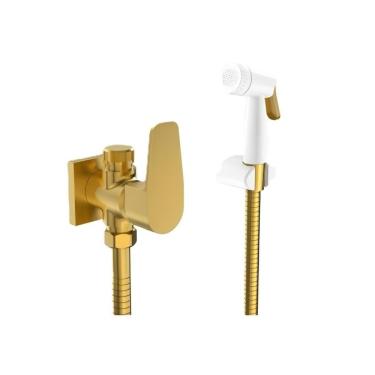 Imagem de Ducha Higiênica com Derivação DN15 Led Dourado Escovado - Perflex