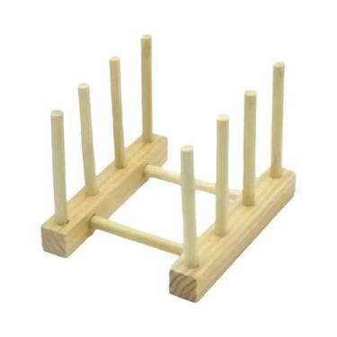 Imagem de Suporte De Armazenamento De Cozinha Multifuncional De Madeira Montado 