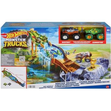 Imagem de Hot Wheels Playset Monster TRUCKS com 2 Caminhoes Mattel HJG32