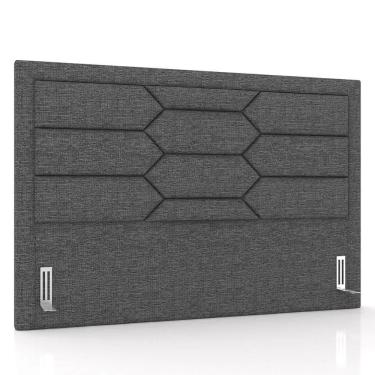 Imagem de Cabeceira Cama Box Casal 140cm Texas Z37 Linho Cinza Escuro - Mpozenato