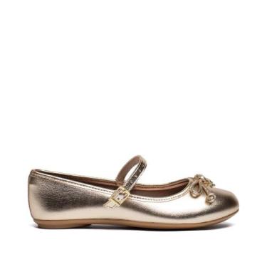 Imagem de Sapatilha Infantil Molekinha Brilho Metalizado Dourado, Dourado, 31