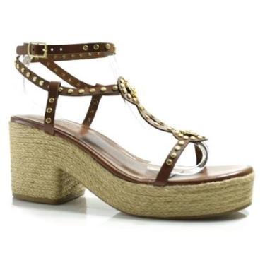 Imagem de Sandália Plataforma de Couro Feminina Suzzara-Feminino