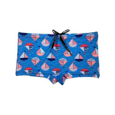 Imagem de Sunga Infantil Juvenil Boxer Lisa Estampada Menino Proteção Solar Uv L