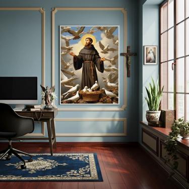 Imagem de Quadro São Francisco de Assis Padroeiro da Natureza -70x50cm