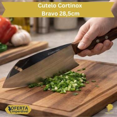 Imagem de Cutelo Faca Aço Inox Profissional Premium Cabo Reforçado Cozinha Açoug